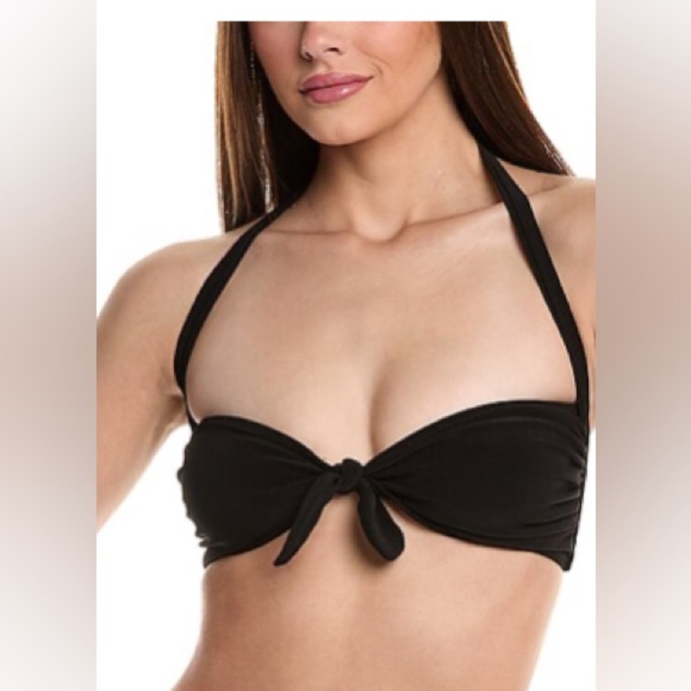 ✨	Norma Kamali Tie Front Bikini Top